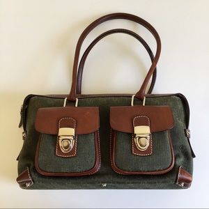 Dooney & Bourke double pocket canvas satchel